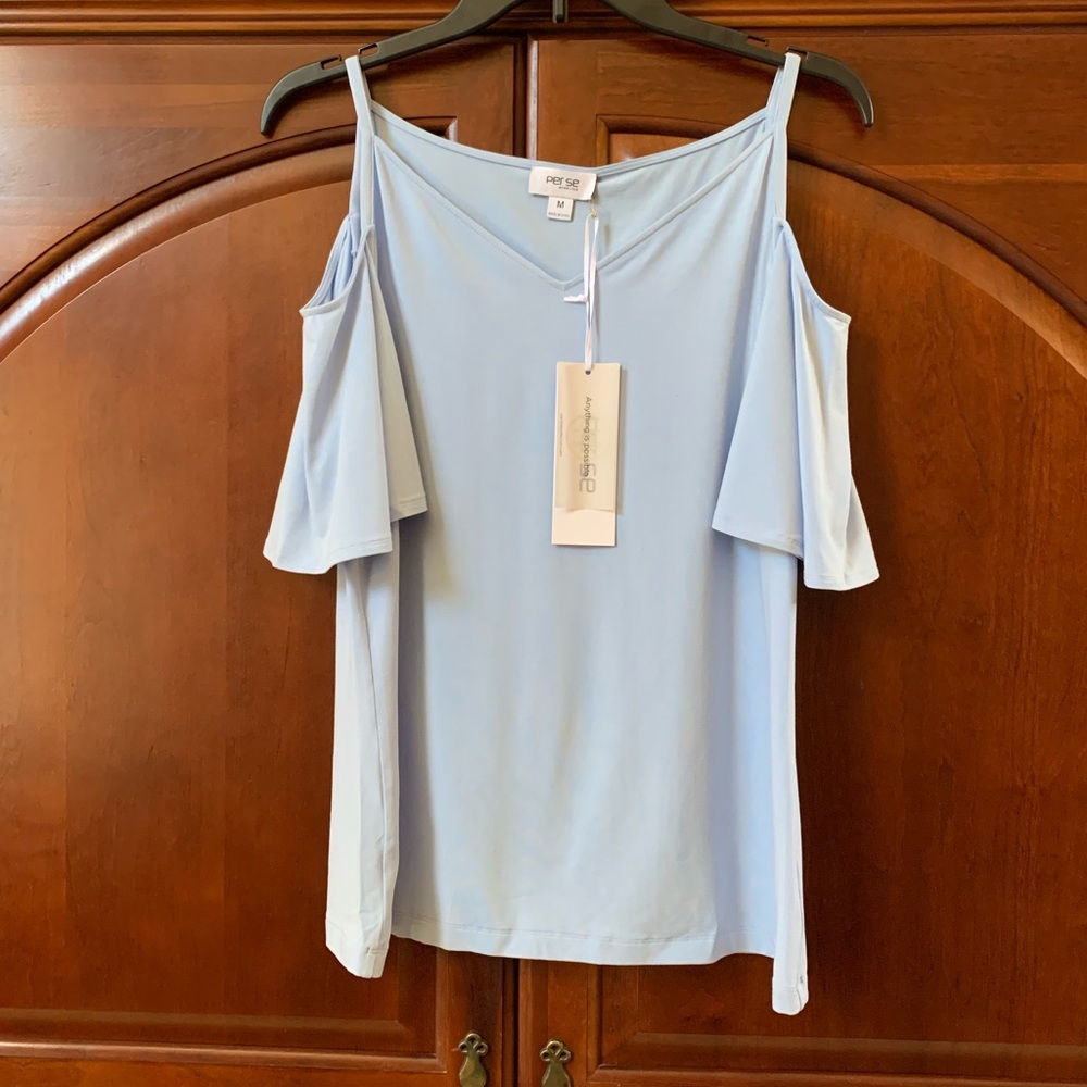 NWT Per Se Cold Shoulder Top